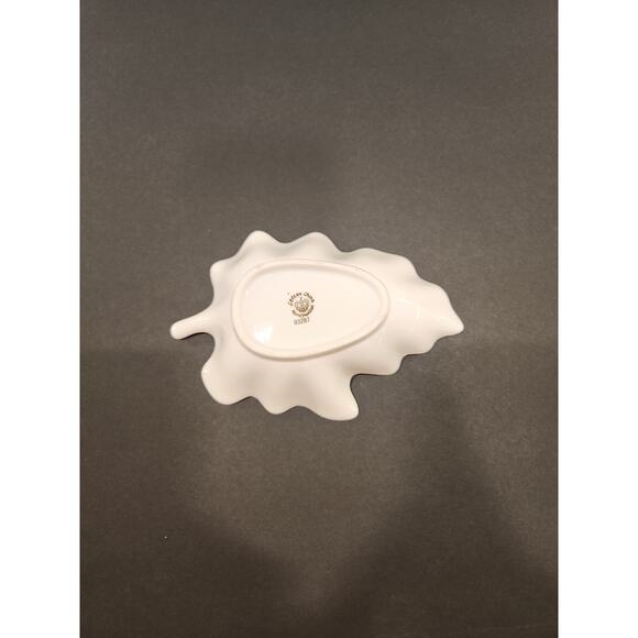 *Hand Painted Vintage Lefton China Purple Flower Leaf Candy/Nut Dish - Picture 3 of 12